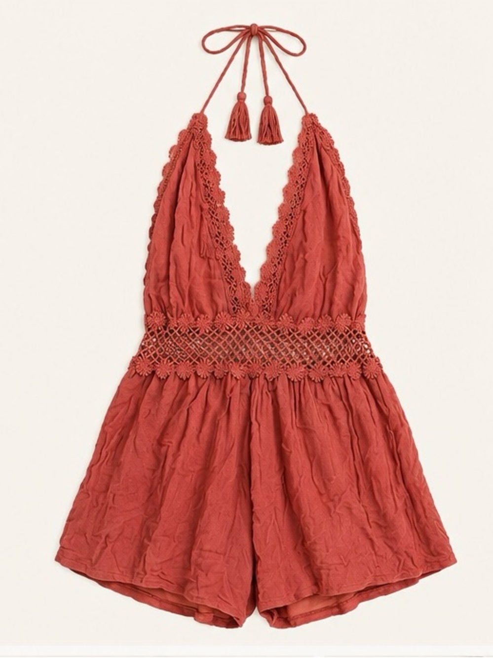 Burnt orange bohemian romper